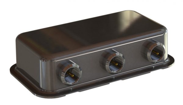 3-port low profile FME-male Diplexer (0-108 / 136-1300 MHz)