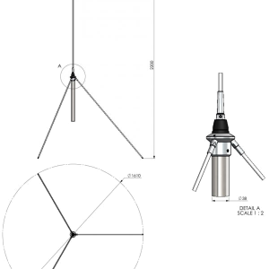 GP60-500 1/4 X 0DB – Full length factory tuned Ground Plane Antenna