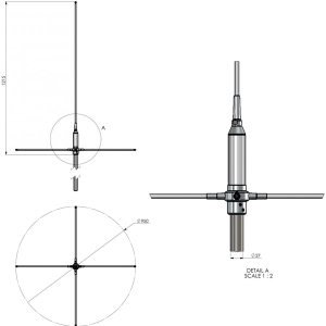 VHF96 – 6 dB VHF Fibreglass Antenna 1.2 m