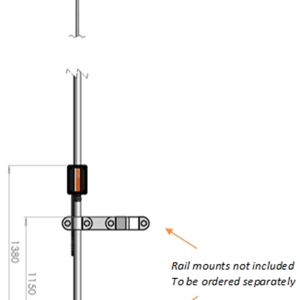 HF8200 RX – 8 m three-part LF/MF/HF Fibreglass Antenna with coaxial connection box